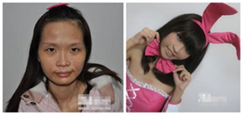 驚艷!網友曬出化妝前后對比照