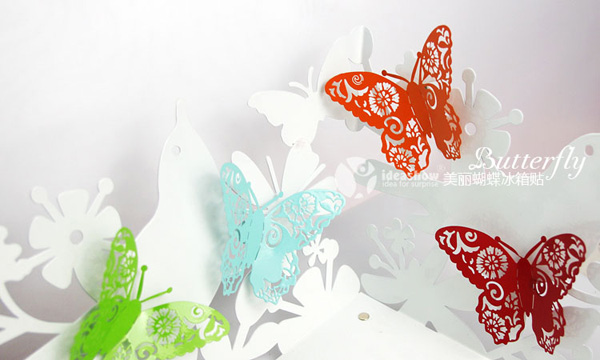 創意禮品:剪紙風格蝴蝶冰箱貼