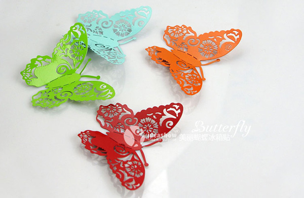 創意禮品:剪紙風格蝴蝶冰箱貼