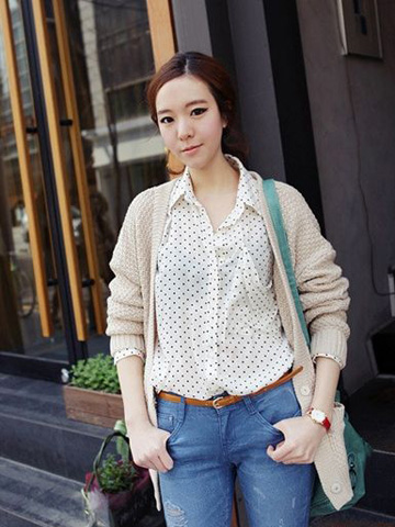 毛衣外套穿搭法打造完美身段