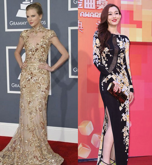 劉曉慶青花泡泡禮服再扮嫩 “中國風(fēng)”驚艷盛典